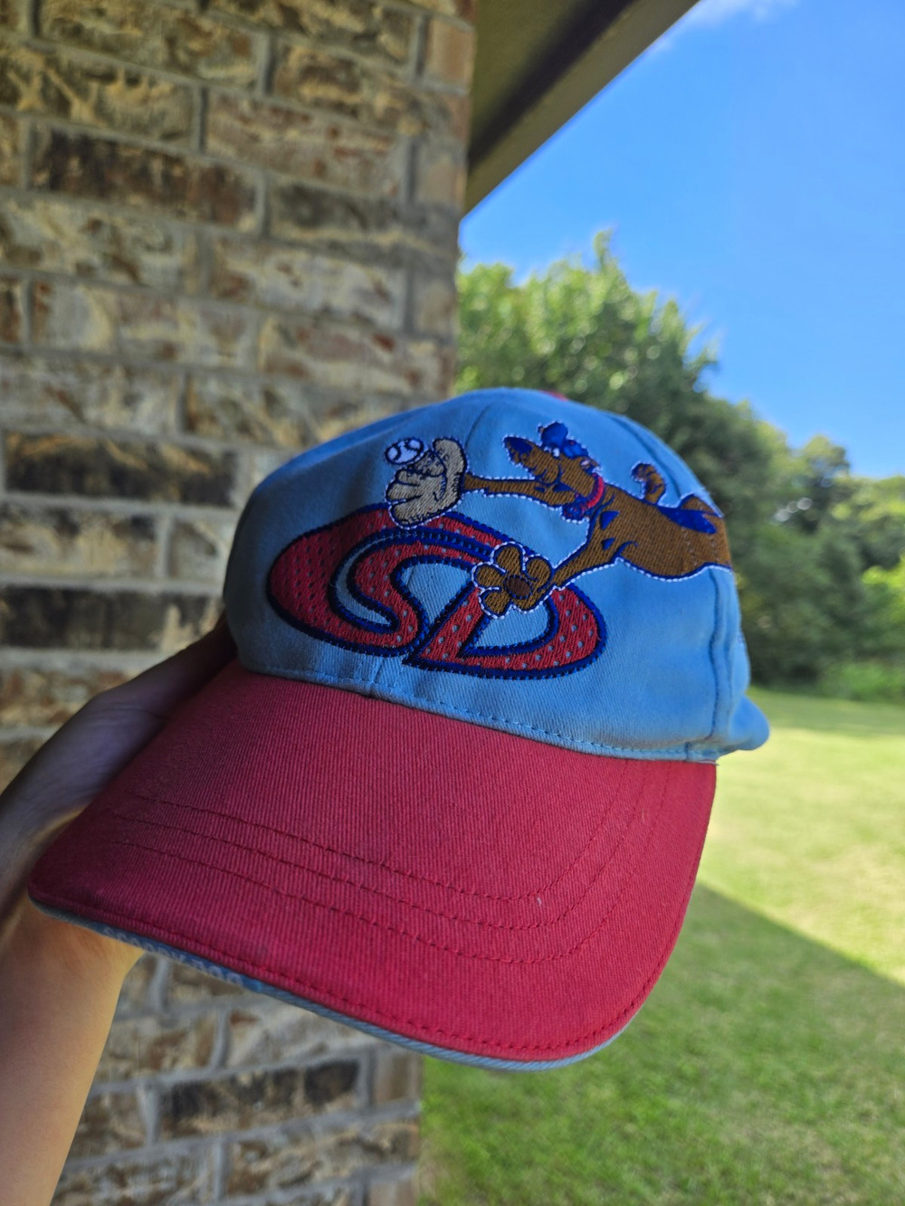 Vintage 2005 Scooby-Doo Youth Colorblock Baseball Cap Blue/Red Adjustable Hat